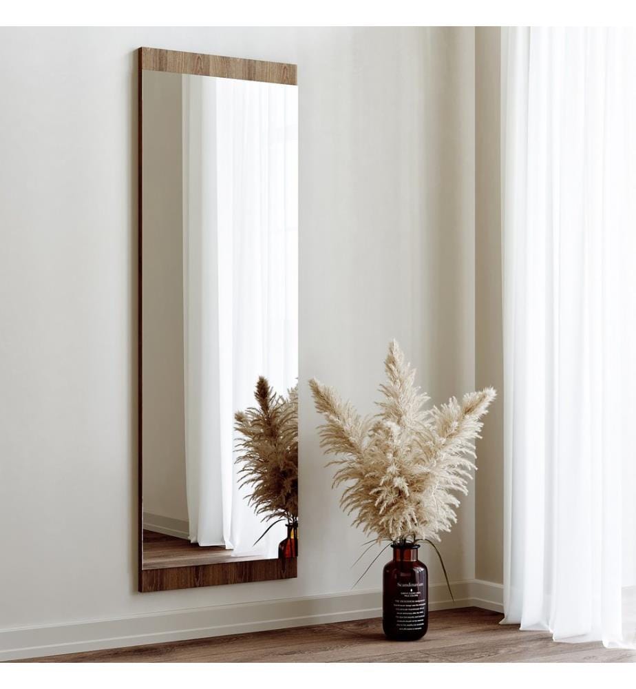 Couleur Noyer, Miroir Mural, 40X120X2,2 cm, MDF