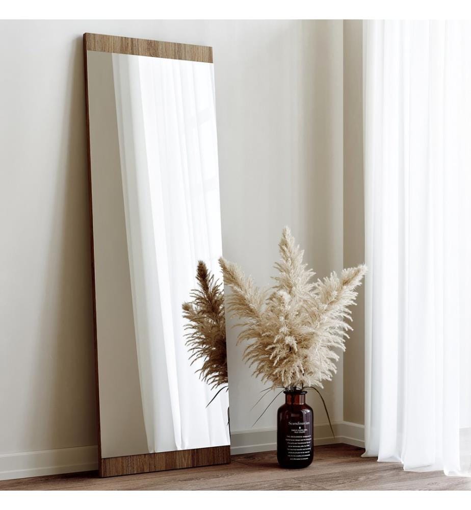 Couleur Noyer, Miroir Mural, 40X120X2,2 cm, MDF