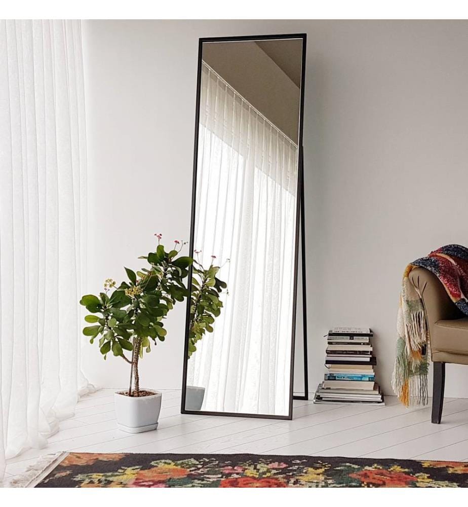 Nero, Specchio Da Parete, 170X50X60 cm, Metallo