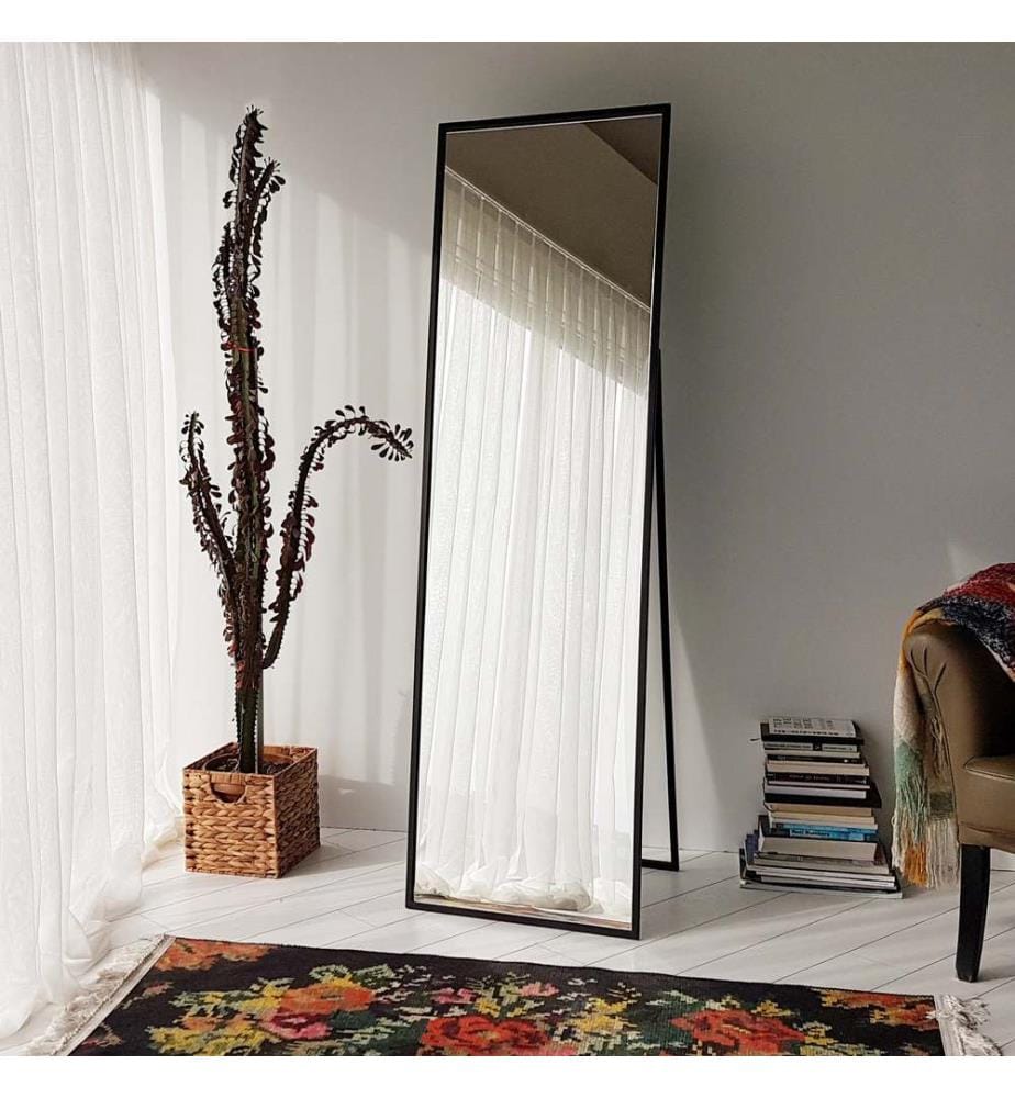 Nero, Specchio Da Parete, 170X50X60 cm, Metallo