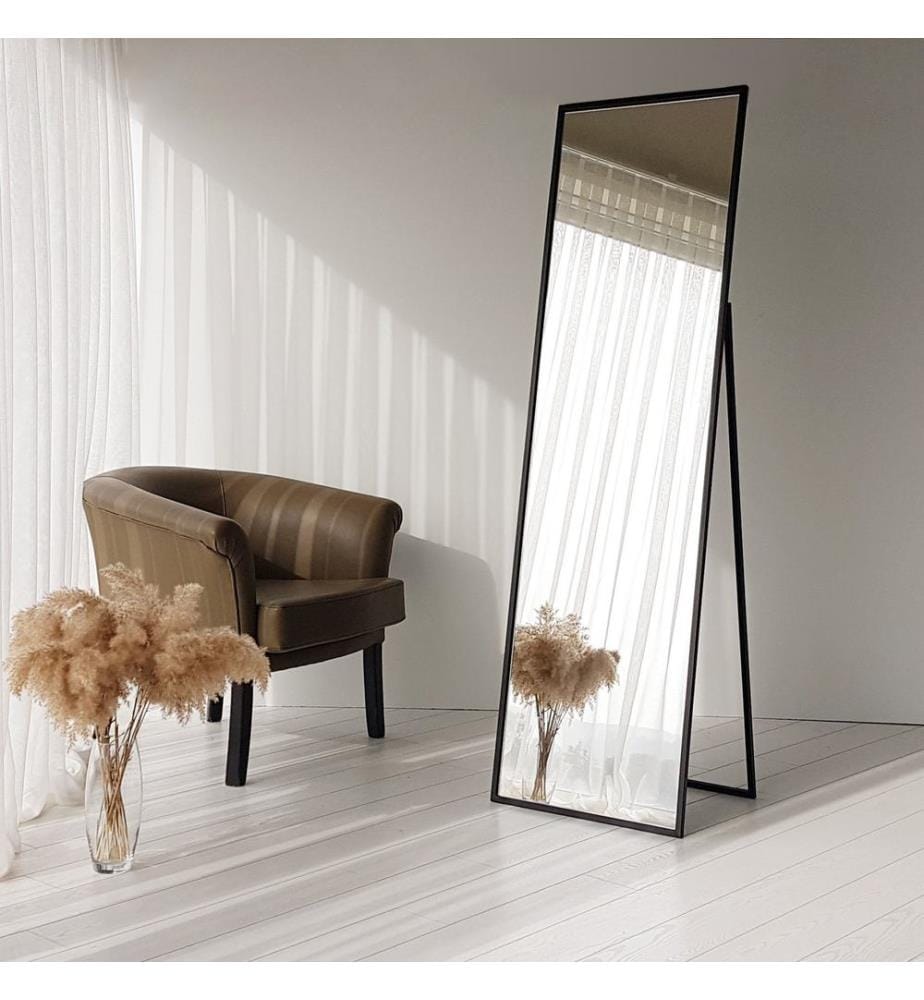 Nero, Specchio Da Parete, 170X50X60 cm, Metallo