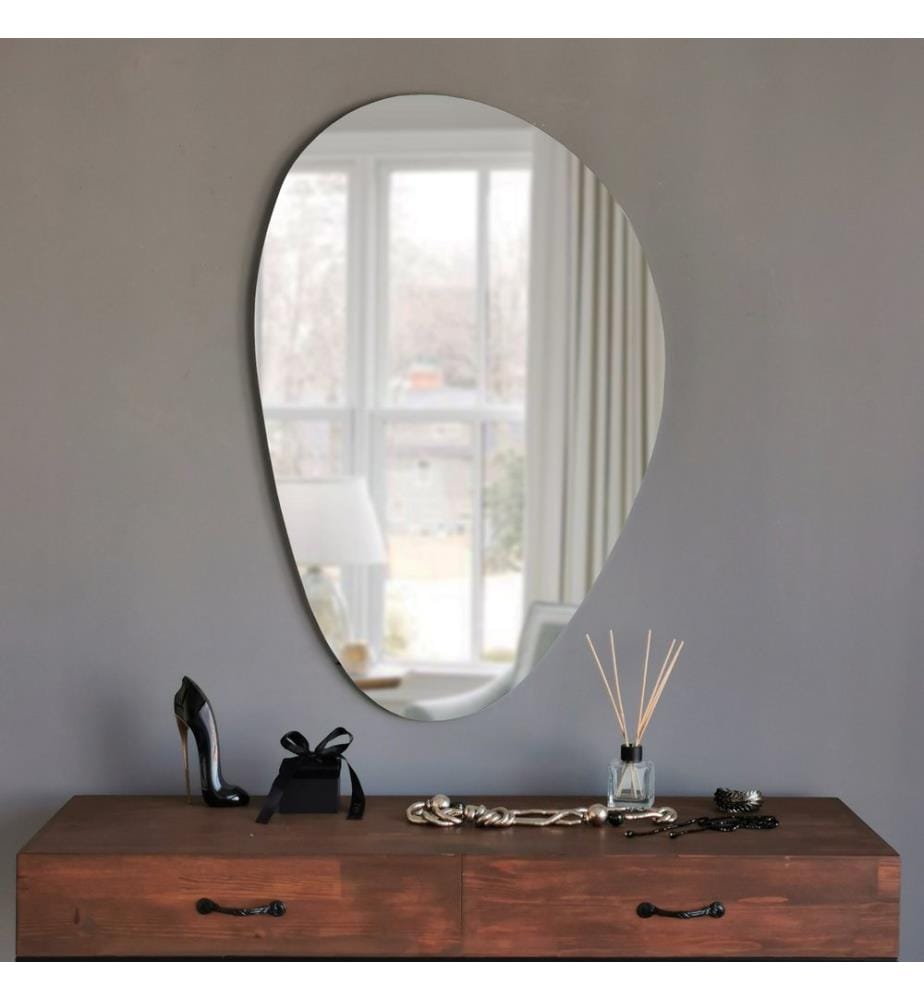 Bianco, Specchio Da Parete, 50X76X2,2 cm, MDF