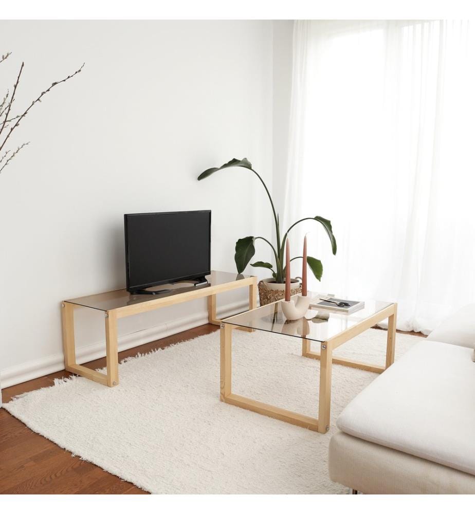Coffee Table, Natural, Pine Solid Wood