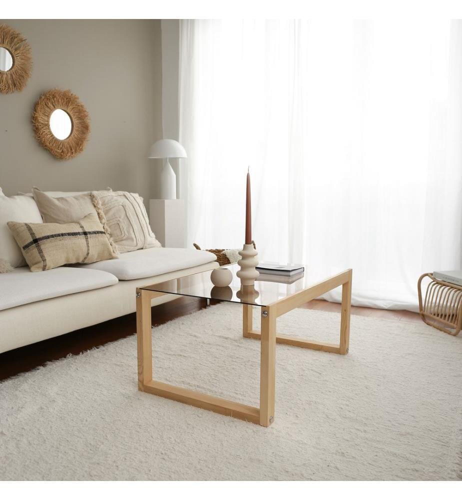 Coffee Table, Natural, Pine Solid Wood
