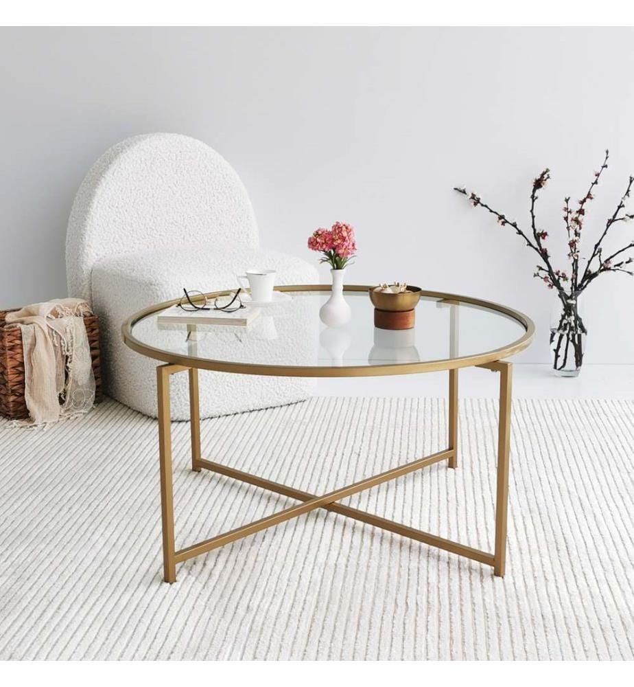 Oro, Tavolini, 40X83X83 cm, Vetro Assaporato
