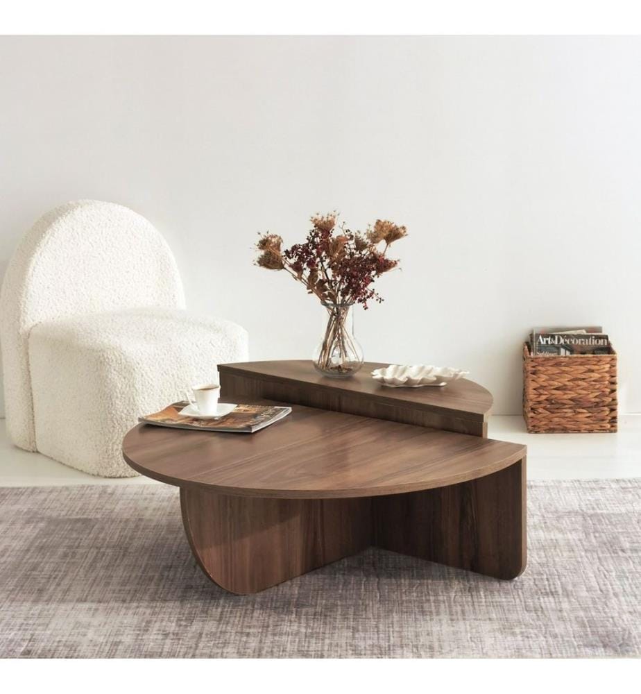 Couleur Noix, Tables Basses, 30X90X60 cm, Plaque De Particules Enrobée De Mélamine