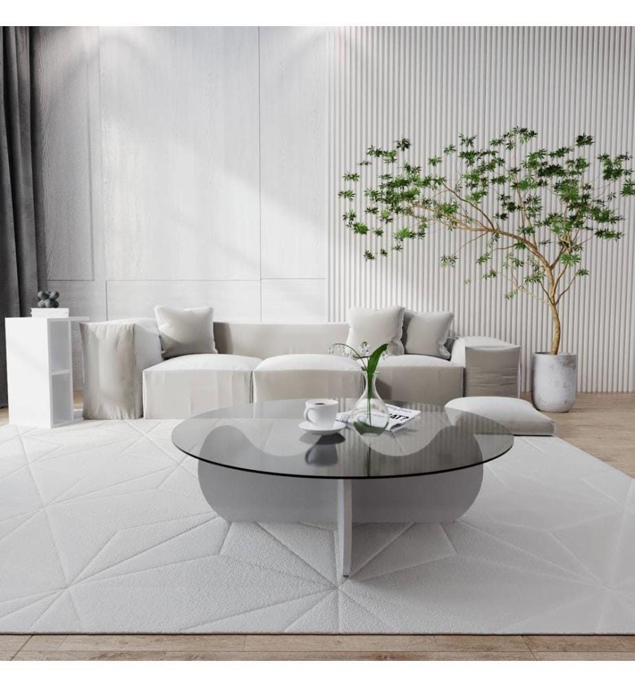 Blancs, Tables Basses, 30X90X90 cm, Verre À 100%