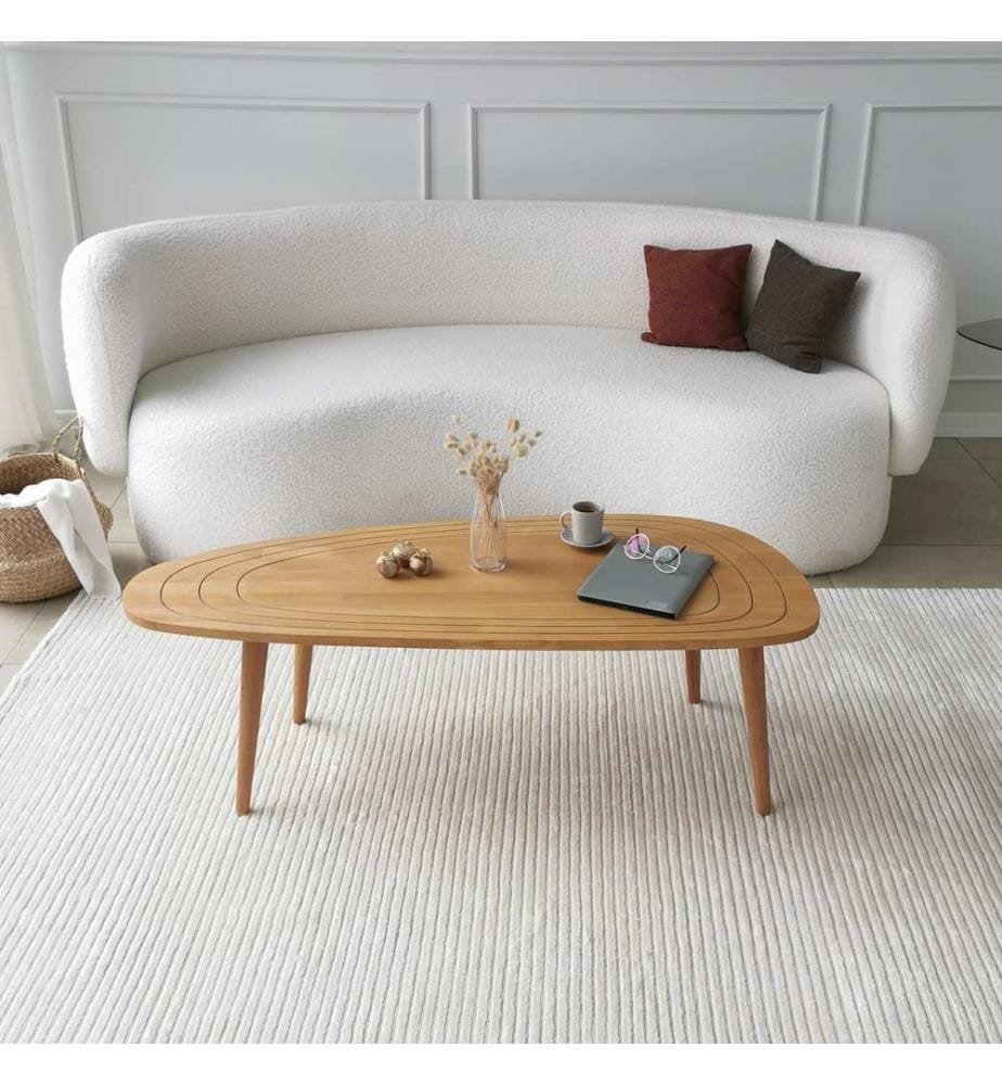 Couchtisch, Teak, Gestell:  Hochwertiges Kiefernholz, Beine: Buchenholz