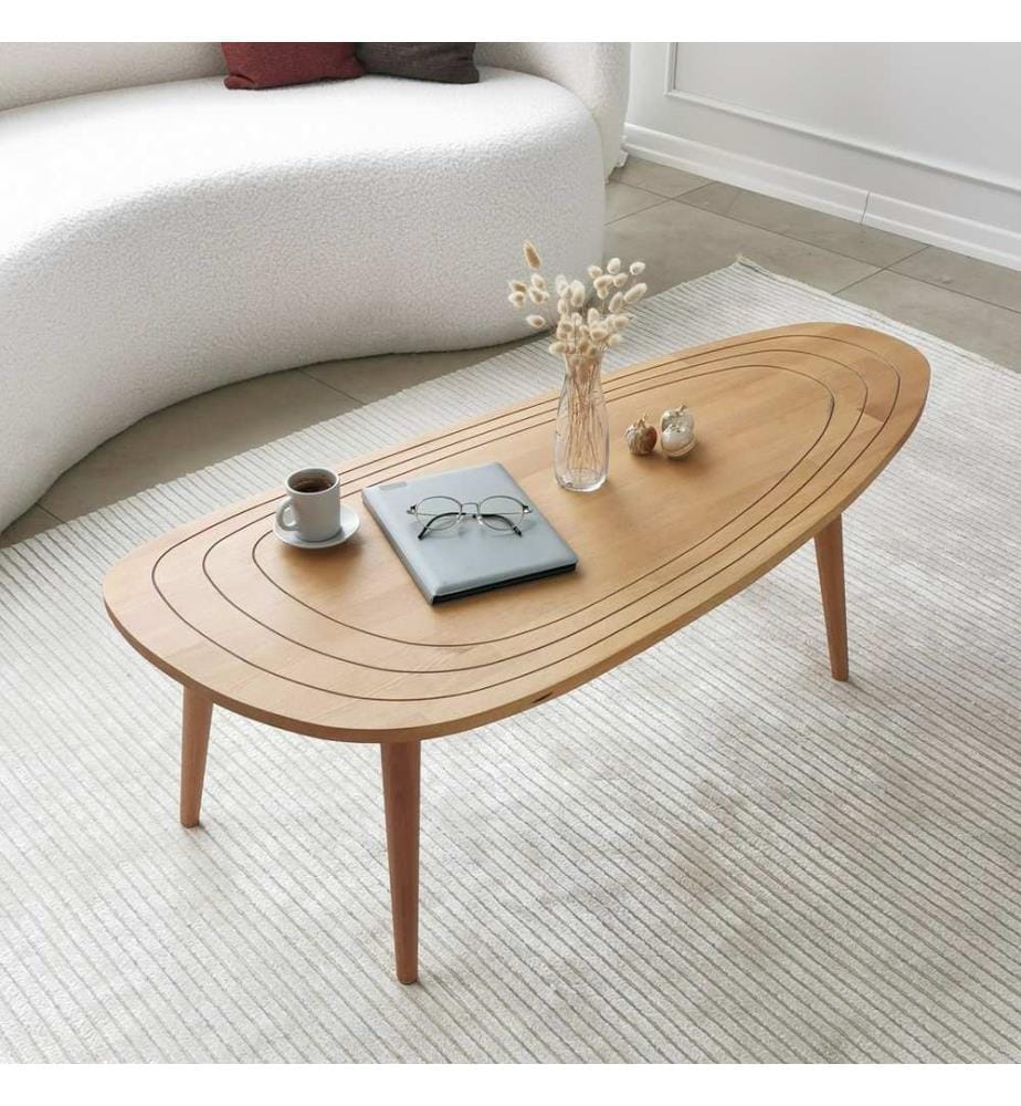 Couchtisch, Teak, Gestell:  Hochwertiges Kiefernholz, Beine: Buchenholz