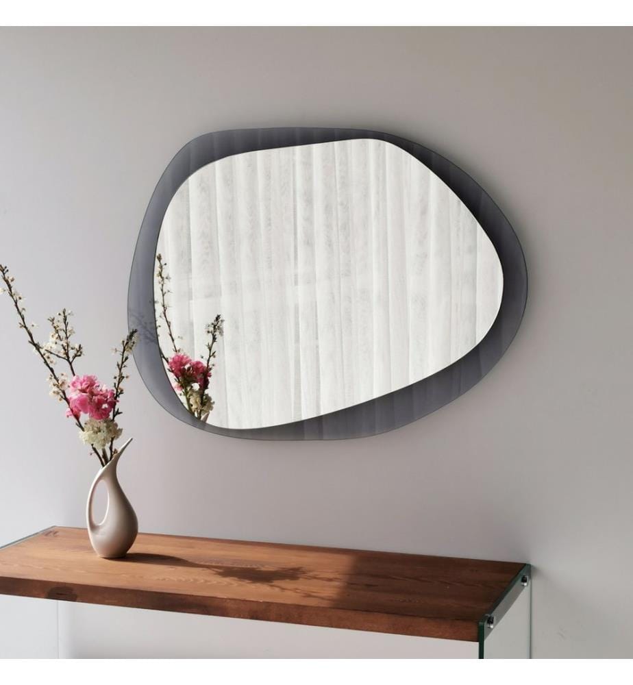 Fumo, Specchio Da Parete, 55X75 cm, Vetro Degustato , 2 cm