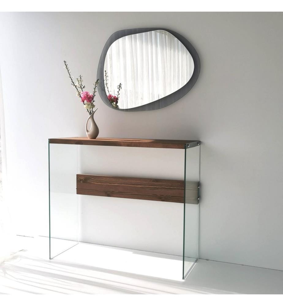 Fumo, Specchio Da Parete, 55X75 cm, Vetro Degustato , 2 cm