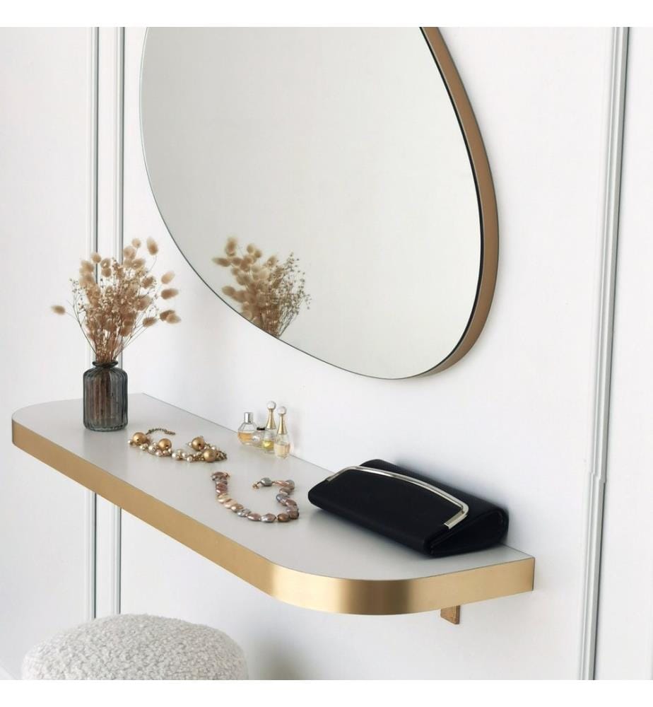 Oro, Specchio Da Parete, 60X90 cm, Piastra Di Particelle Con Rivestimento