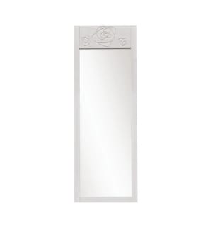 Specchio ovale, Bianco, Legno massiccio