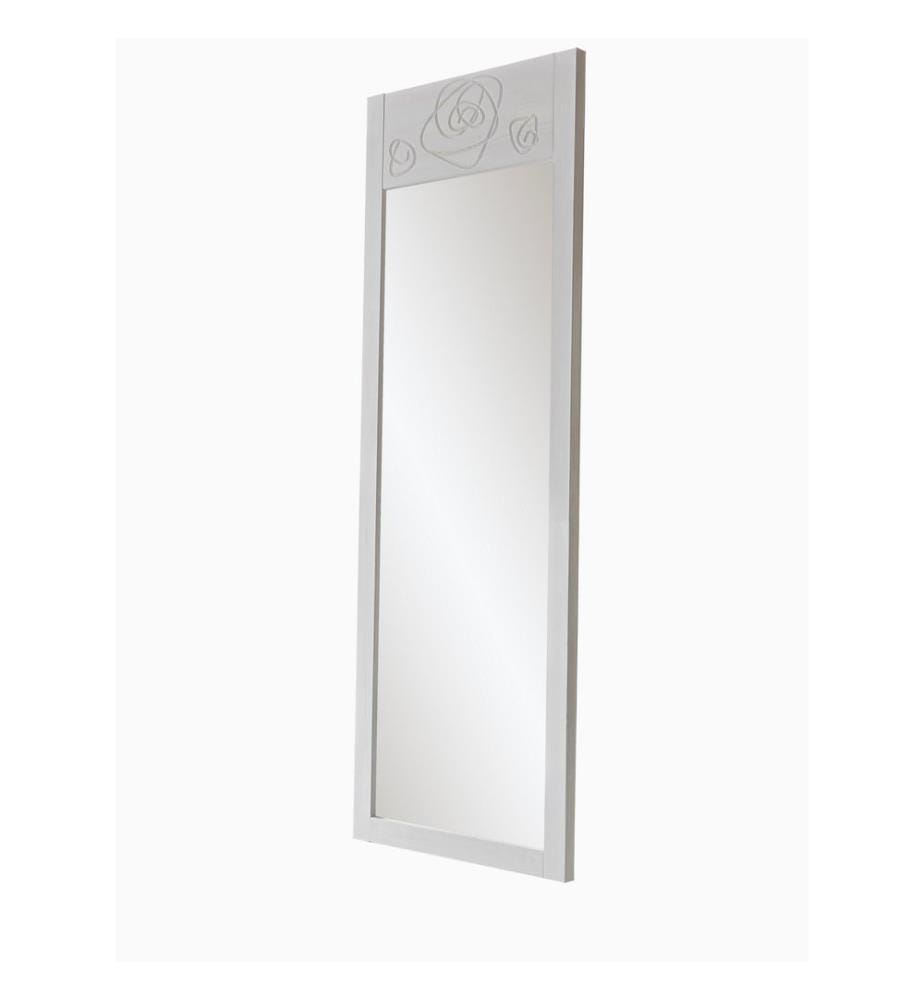Specchio ovale, Bianco, Legno massiccio