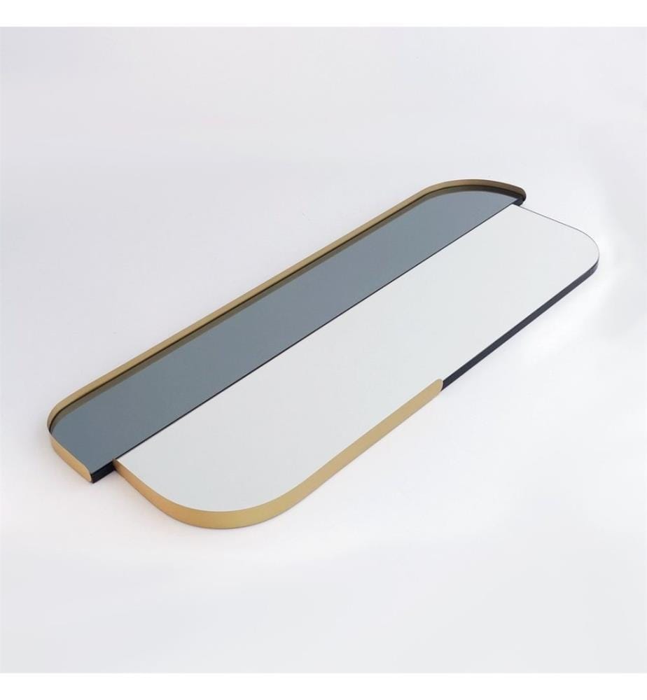 Specchio, Oro, MDF, Cornice: Metallo