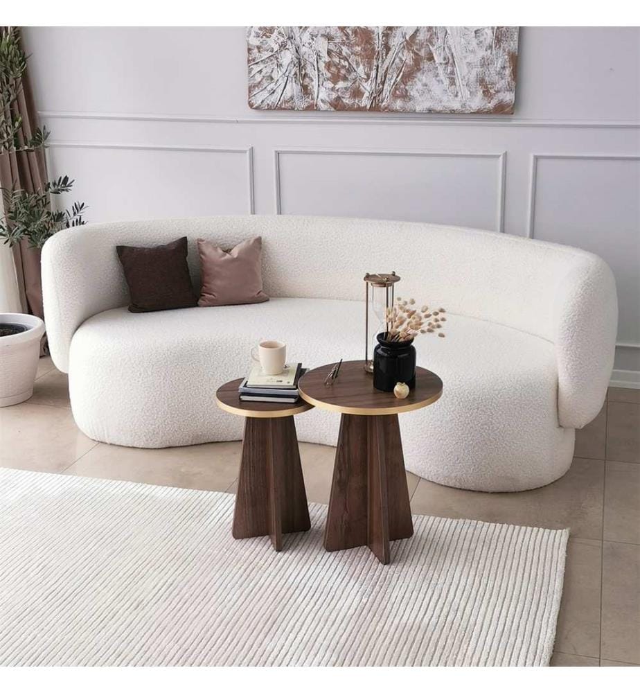Table à café, Or, Noyer, Panneau de particules mélaminé
