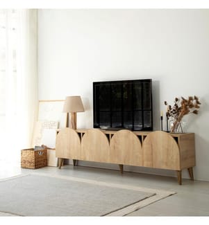 Porta TV, Rovere, Struttura: Truciolare rivestito in melamina