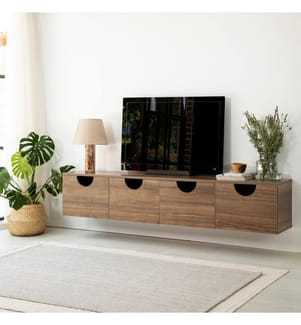 Porta TV, Noce, Struttura: Truciolare rivestito in melamina