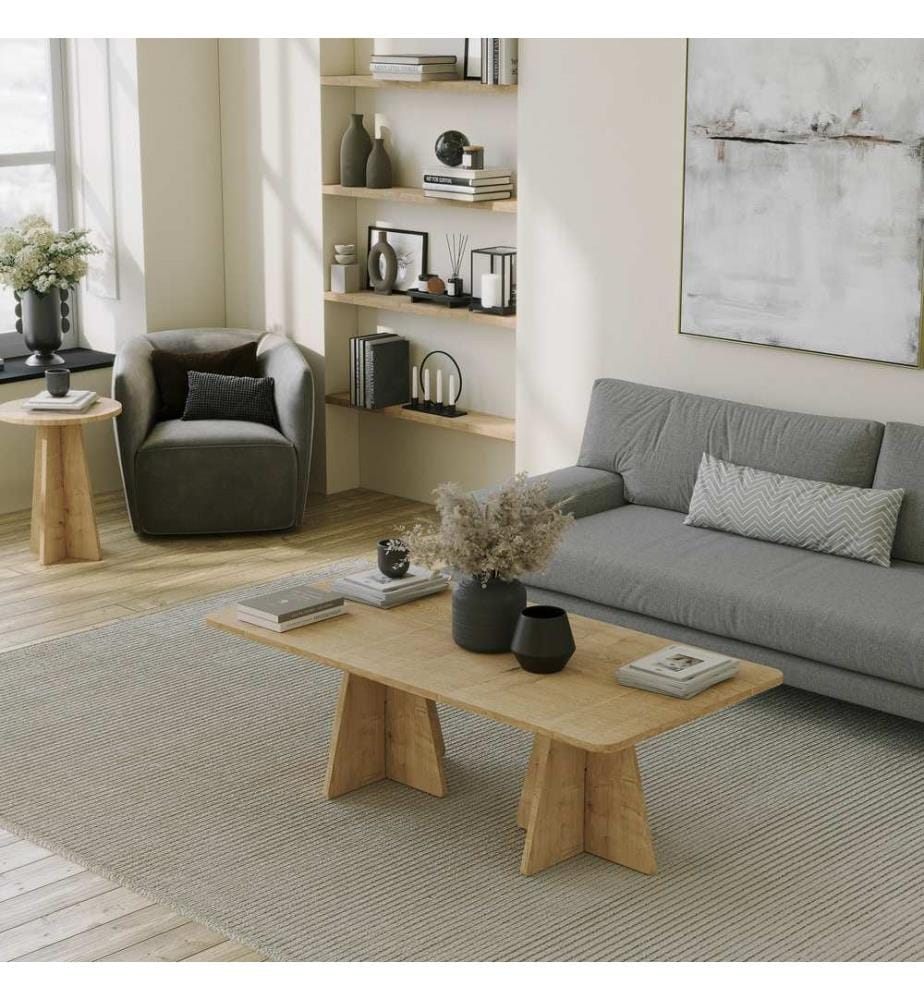 Coffee Table, Sapphire Oak, Melamine Coated Particle Board
