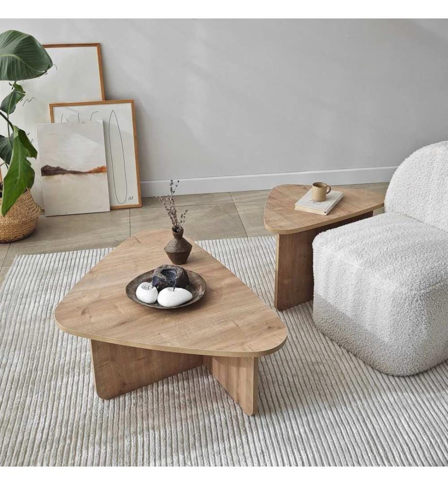 Couchtisch-Set, Saphir-Eiche, Rahmen: 100 % MELAMINBESCHICHTETE SPANPLATTE