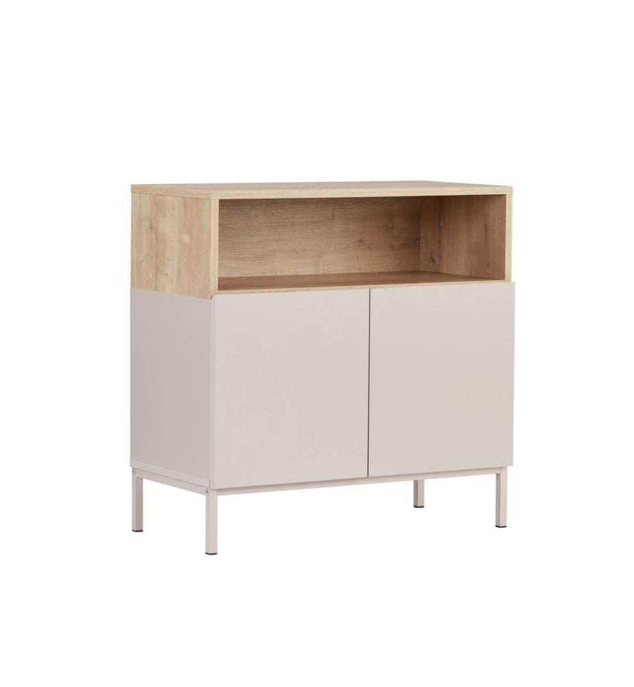 Sideboard, Sandstein, Saphir-Eiche, 100 % melaminbeschichtete Spanplatte