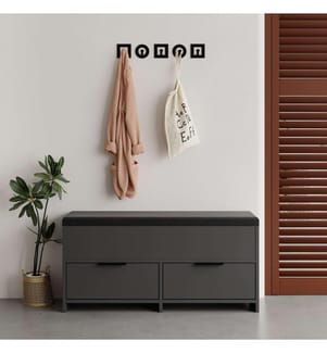 Schuhschrank, Anthrazit, 100 % melaminbeschichtete Spanplatte