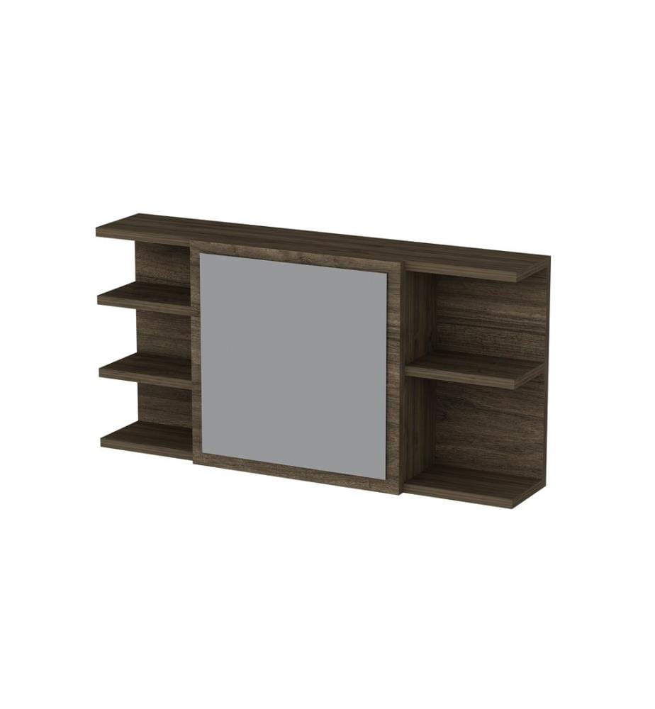 Schminkschrank, Walnuss, 100 % melaminbeschichtete Spanplatte