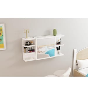 Schminkschrank, Weiss, 100 % melaminbeschichtete Spanplatte