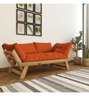 2-Sitzer-Schlafsofa, Natur, Eiche, 100 % Kiefernholz