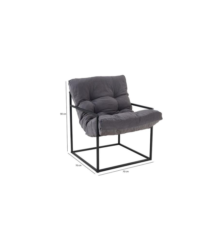 1-Sitzer-Sofa, Schwarz, Grau, Gestell: 100 % Metall