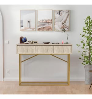 Kommode, Travertin, 100 % melaminbeschichtete Spanplatte, Metallgestell