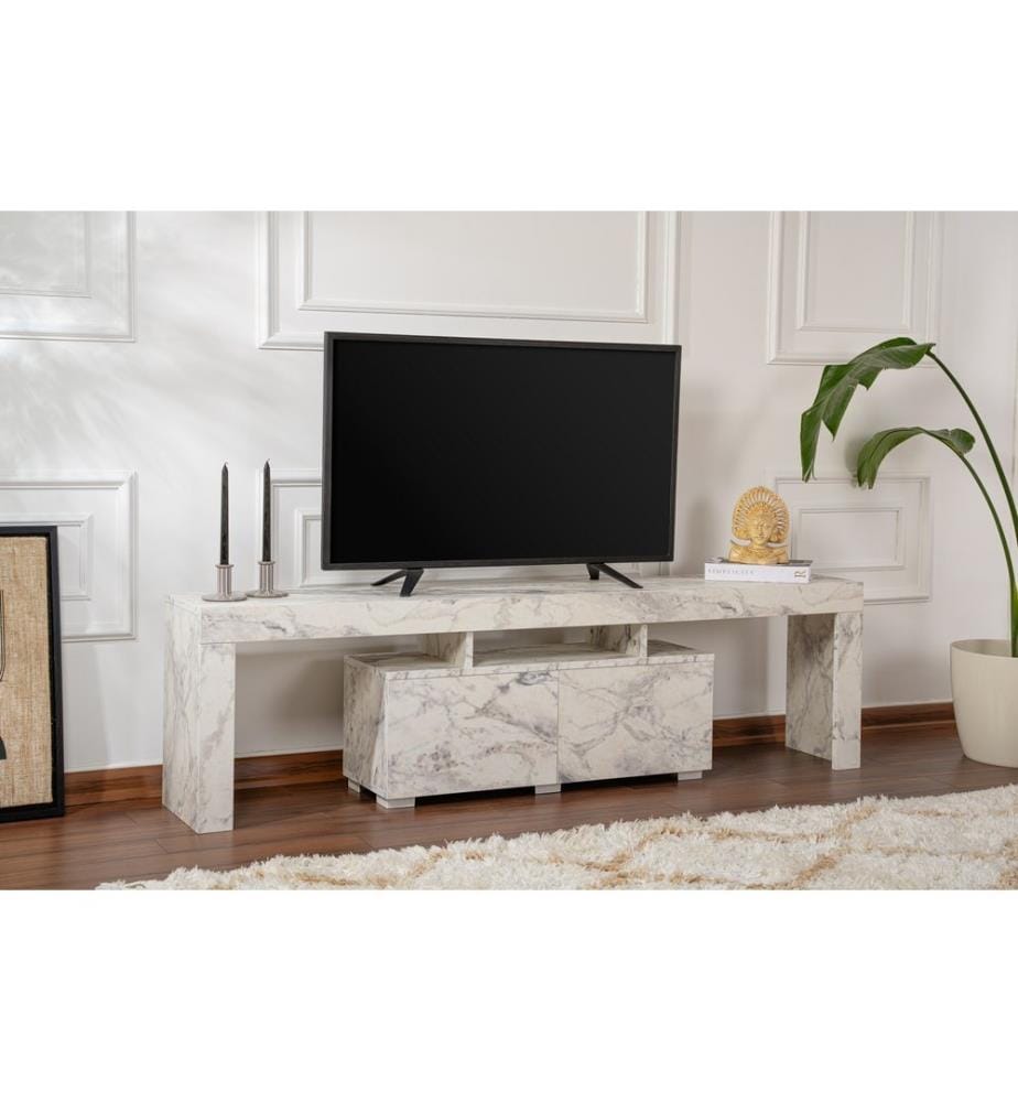 TV-Ständer, Freesienmarmor, 100 % melaminbeschichtete Spanplatte