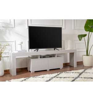 TV-Ständer, Grau, 100 % melaminbeschichtete Spanplatte