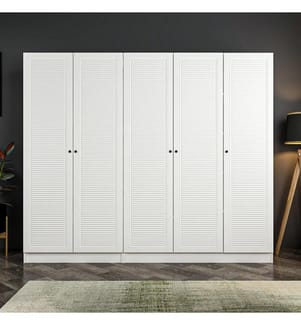 Kleiderschrank, weiss, melaminbeschichtete Spanplatte