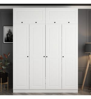 Kleiderschrank, weiss, melaminbeschichtete Spanplatte