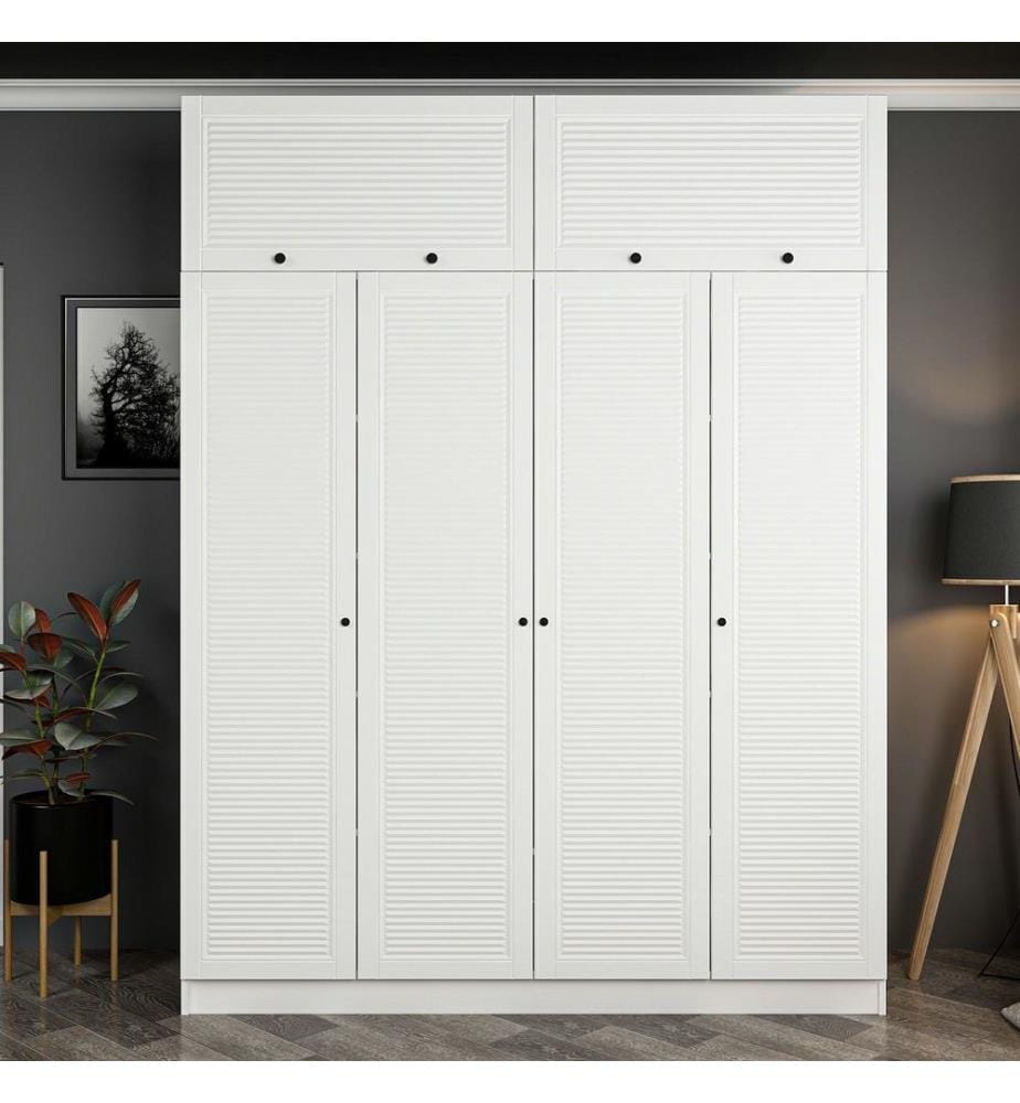 Kleiderschrank, weiss, melaminbeschichtete Spanplatte