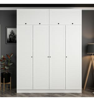 Kleiderschrank, weiss, melaminbeschichtete Spanplatte