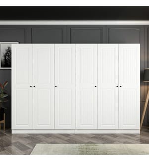 Kleiderschrank, weiss, melaminbeschichtete Spanplatte