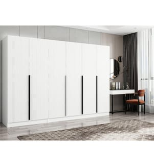 Kleiderschrank, weiss, melaminbeschichtete Spanplatte
