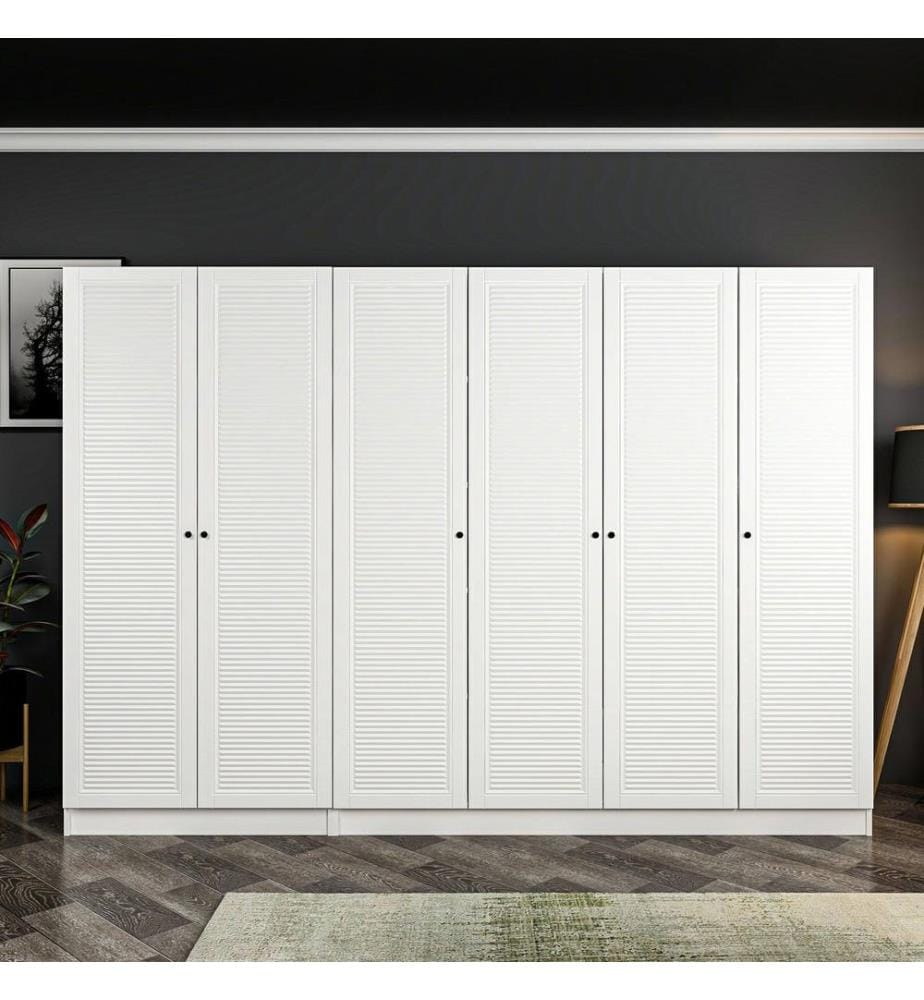 Kleiderschrank, weiss, melaminbeschichtete Spanplatte