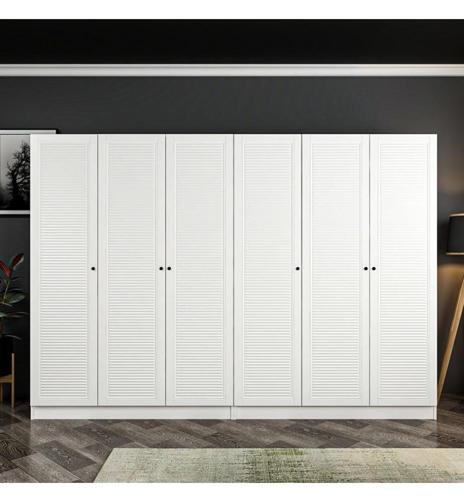 Kleiderschrank, weiss, melaminbeschichtete Spanplatte
