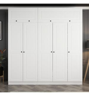 Kleiderschrank, weiss, melaminbeschichtete Spanplatte