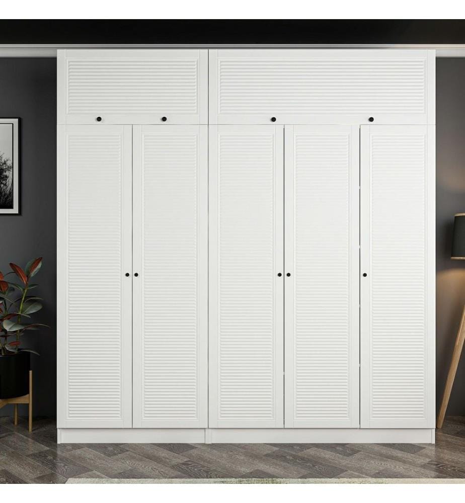 Kleiderschrank, weiss, melaminbeschichtete Spanplatte