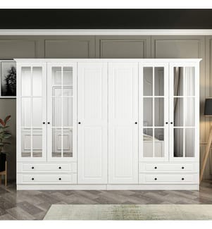 Kleiderschrank, weiss, melaminbeschichtete Spanplatte