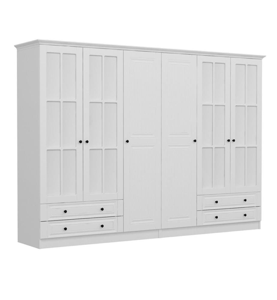 Kleiderschrank, weiss, melaminbeschichtete Spanplatte