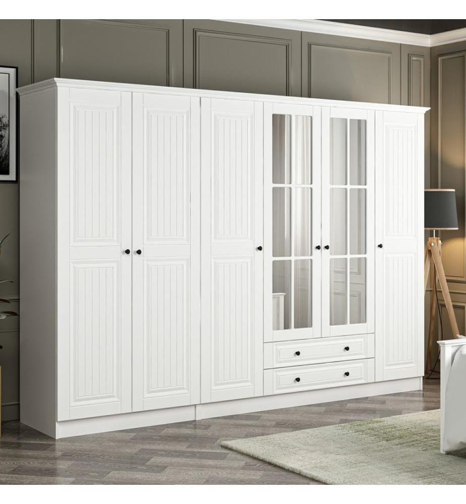 Kleiderschrank, weiss, melaminbeschichtete Spanplatte
