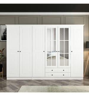 Kleiderschrank, weiss, melaminbeschichtete Spanplatte