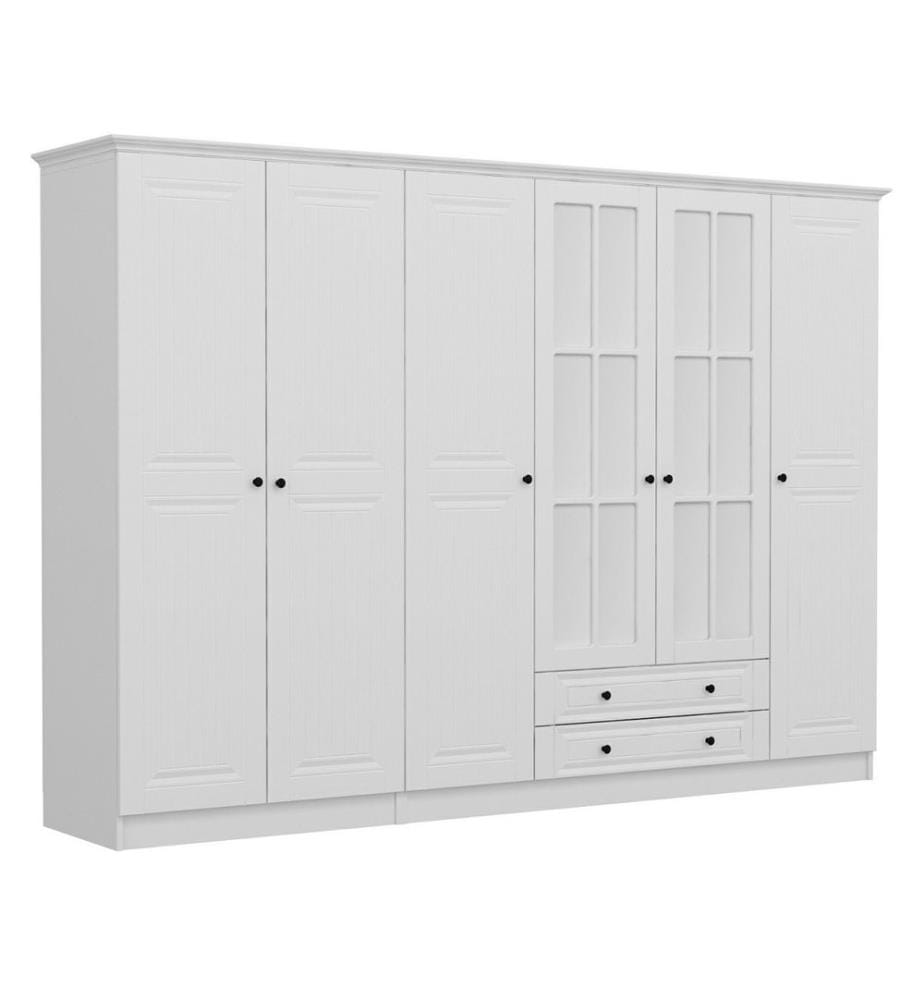 Kleiderschrank, weiss, melaminbeschichtete Spanplatte