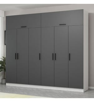 Kleiderschrank, Anthrazit, melaminbeschichtete Spanplatte
