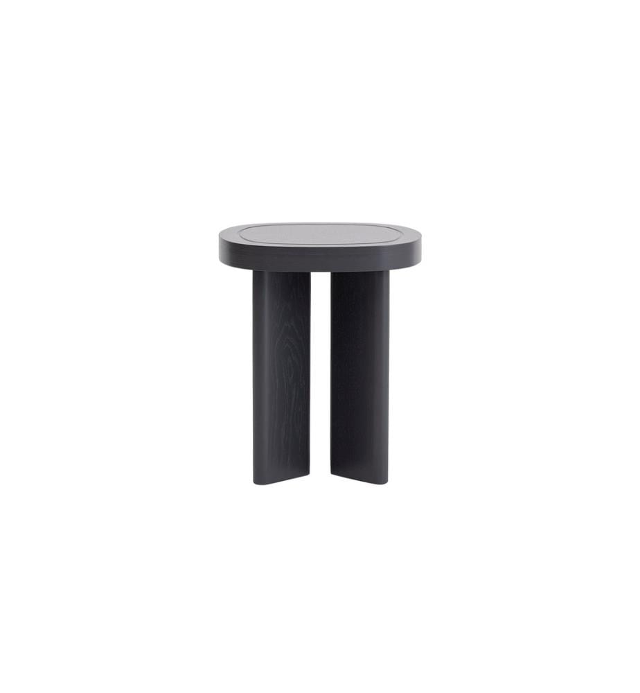 Table d'appoint, Gris, Mdf, Pieds en bois